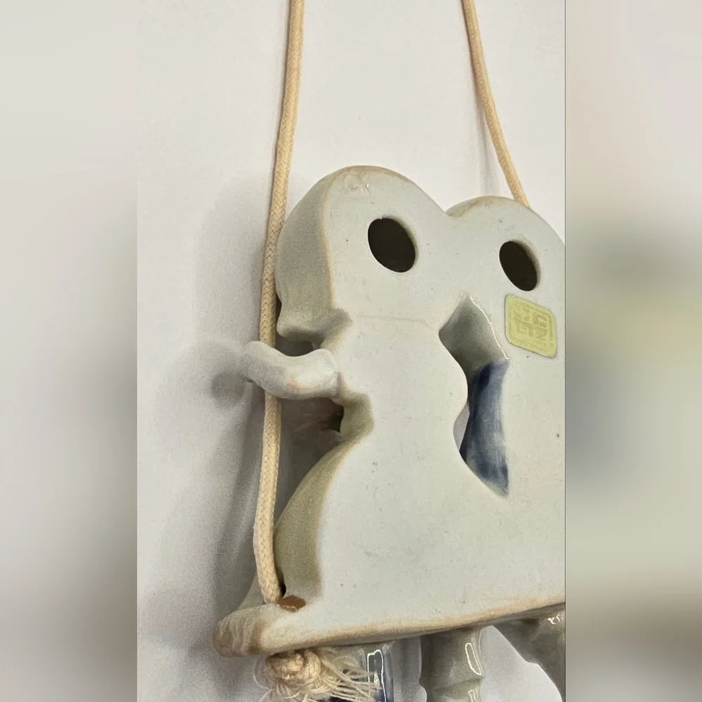 Vintage Japan Porcelain Figurine of Children on Swing